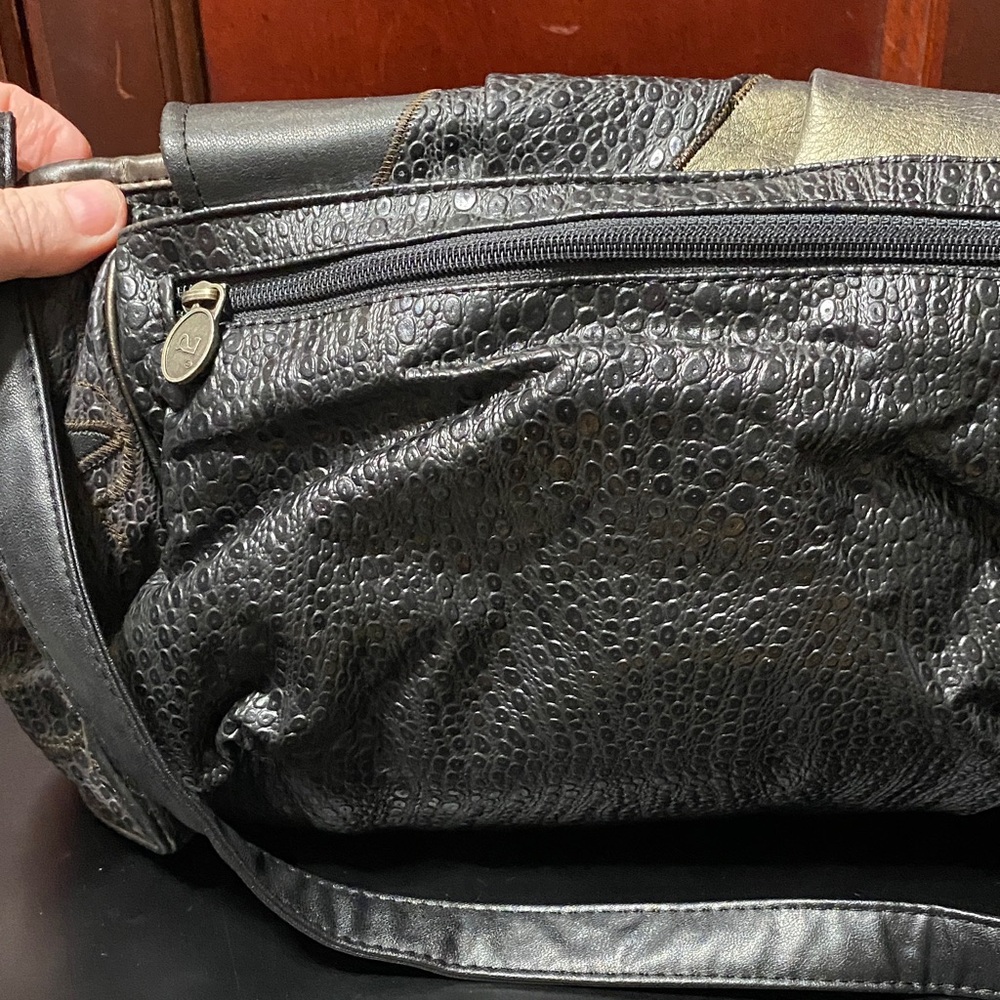 Vintage NAS Alentini Patchwork fall faux Leather shoulder Bag - Picture 5 of 16